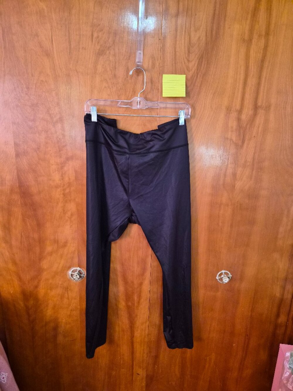 Wild Fable Black Faux Leather Look Leggings Plus Size 4X High Rise Stretch Pants